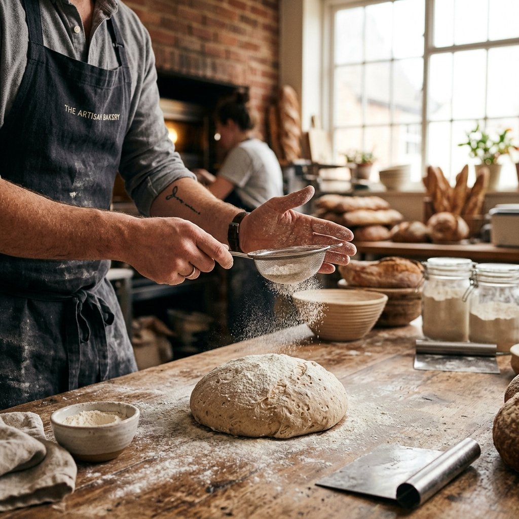 Baker crafting artisanal bread
